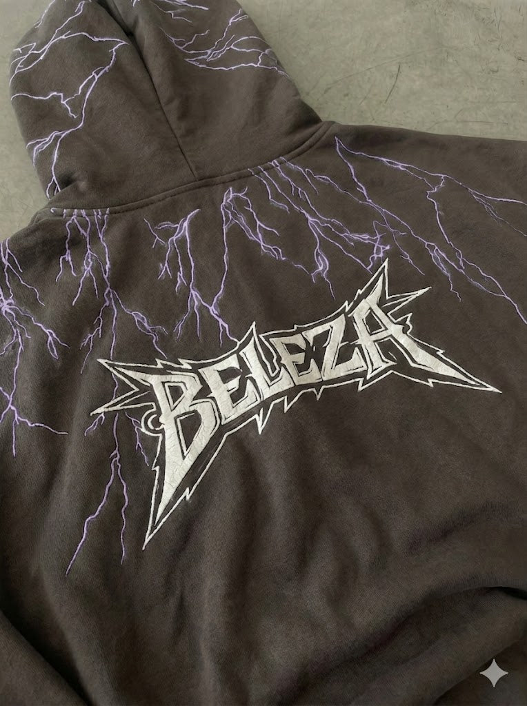 Grey BELEZA Lightning Hoodie