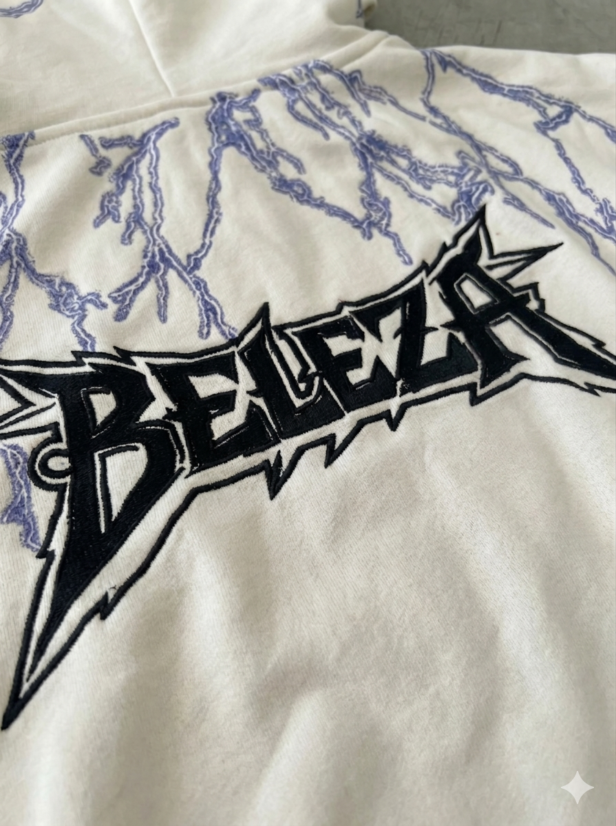White BELEZA Lightning Hoodie