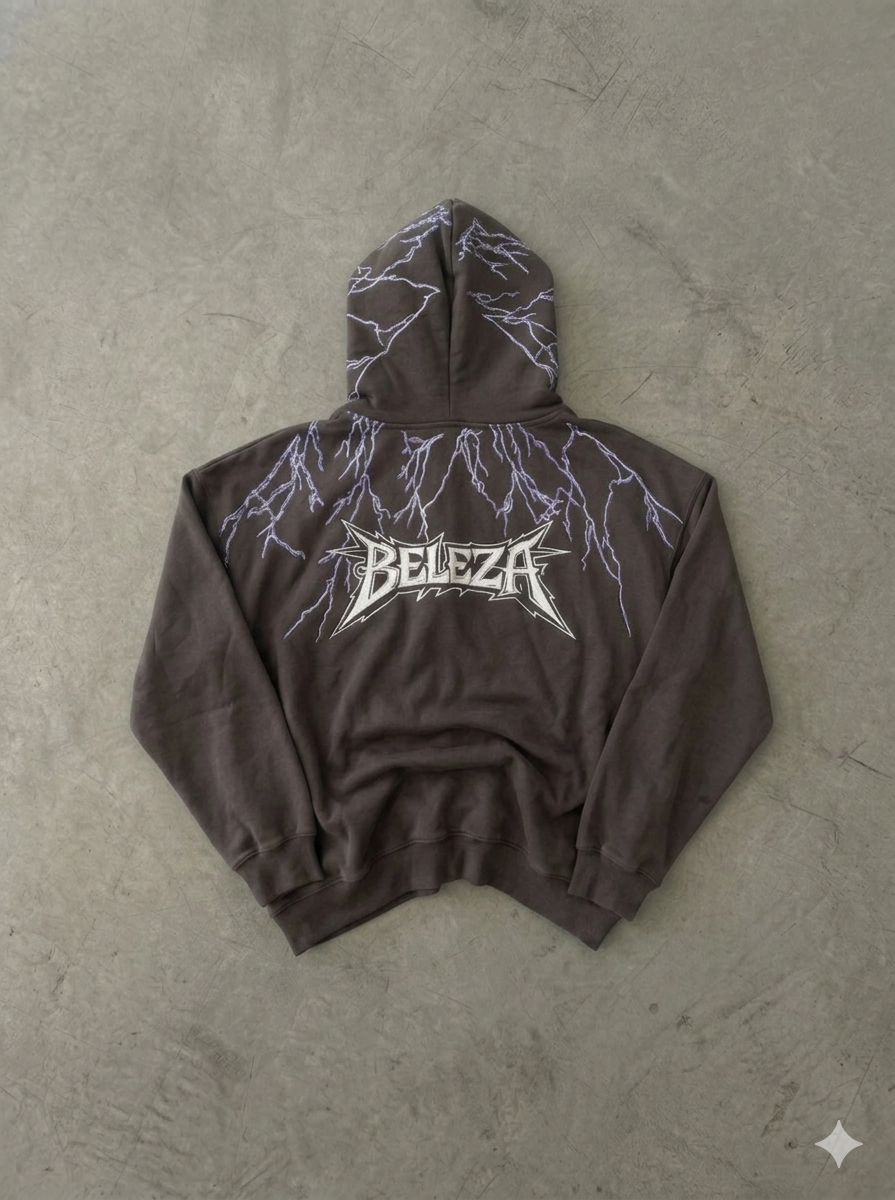 Grey BELEZA Lightning Hoodie