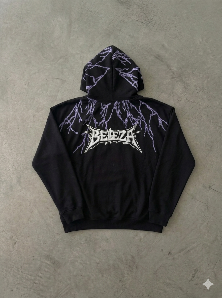 Black Beleza Lightning Hoodie